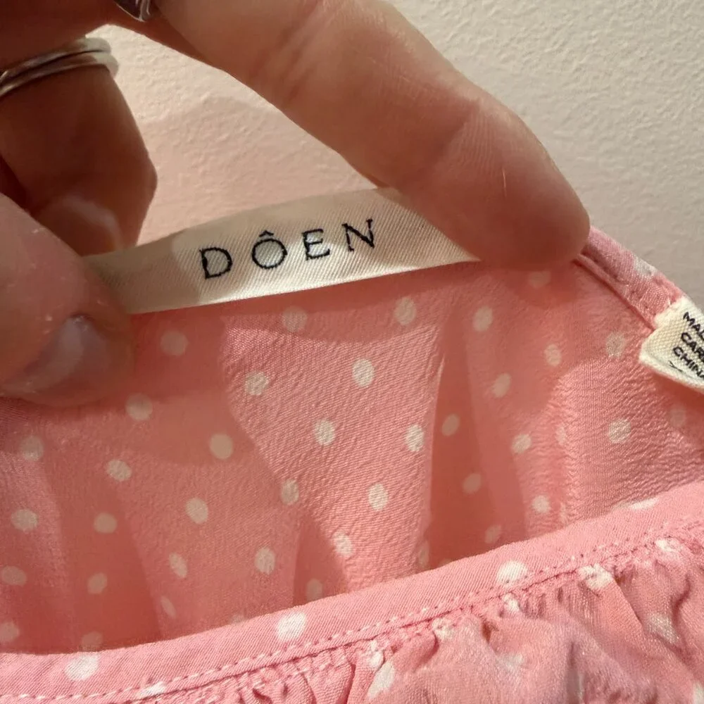 Doen Calsi Dress, Pink and white polka dot, Size XS - Picture 3 of 7